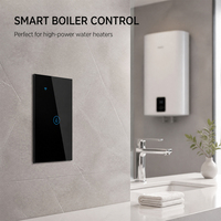 Interrupteur intelligent pour chauffe-eau à double coupure, haute puissance, norme américaine, avec programmation locale, surveillance de l'énergie, verrouillage enfant, compatible Tuya/Alexa/Google, 40A 8000W