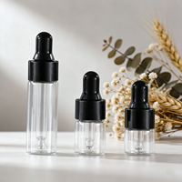 Botol Tetes Kaca Mini Bening 1ml 2ml 3ml 5ml Grosir, Botol Kecil Kosong untuk Serum, Parfum, Minyak dengan Pipet untuk Perawatan Kulit