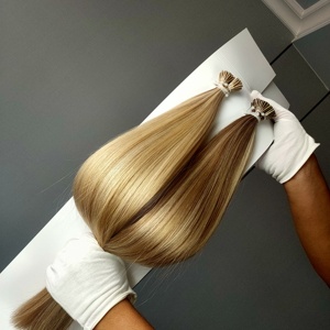 Extensiones de Cabello Humano Remy 100% de Dragonbeauty Factory, Cabello Ruso con Mechas, Extensiones de Cabello con Punta I, Pre-Adheridas con Queratina - Product Image 4