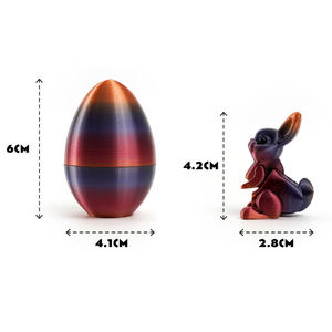 Juguete de Conejo de Pascua Impreso en 3D Personalizado, Figura de Conejo Móvil, Huevo Sorpresa Colorido de Pascua para Niños, Colección - Product Image 4