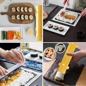 Kit completo de 2 piezas para hacer <span class=keywords><strong>sushi</strong></span> Máquina de <span class=keywords><strong>sushi</strong></span> amarilla de plástico fácil para el hogar Camping Picnic y fiesta para principiantes - Product Image 5