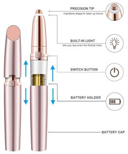 2 in 1 USB Rechargeable Mini ABS Material Low Noise Electrostatic Cordless Eyebrow <strong>Remover</strong> Nose <strong>Hair</strong> <strong>Flawless</strong> Epilator Trimmer - Product Image 6