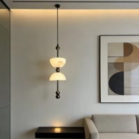 Lustre LED long en fer de style Wabi-Sabi vintage pour chambre à coucher, hôtel, luminaire suspendu design