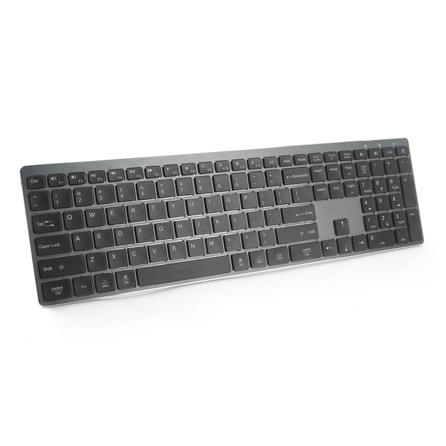 2.4G Rechargeable Ergonomic Full Size Scissor Switch Wireless Keyboard Rechargeable Back Light