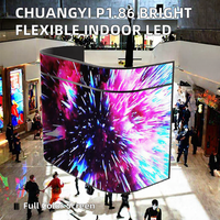 Pantalla LED Flexible para Interiores de Alto Brillo (1000cd) P1.86, Pantalla a Todo Color de Alta Definición con Contenido Remoto