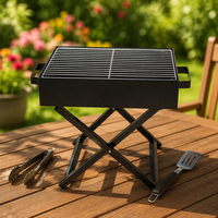 Grille de barbecue en acier inoxydable pour camping en plein air avec couvercle, poêle à barbecue pliable portable pour usage domestique - Vente en gros d'usine