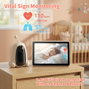 <span class=keywords><strong>จ</strong></span>อภาพเด็ก 7 นิ้ว, เรดาร์ตรวจวัดสัญญาณชีพ, หน่วยความจำ SD ในตัว, ระบบมองเห็นกลางคืน, ระบบแจ้งเตือนเสียงร้องเด็กด้วย AI, ระบบเตือนภัย AI แบบรั้วเสมือน, <span class=keywords><strong>จ</strong></span>อภาพเด็กแบตเตอรี่ 4000mAh - Product Image 1