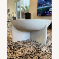 SH STONE Table de tambour de cylindre de bloc solide minimaliste moderne Surface aiguisée de calcaire de marbre personnalisée pour la Table d'appoint de café de Villa