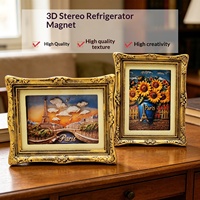 Aimant de réfrigérateur 3D en résine, style européen, motif chef-d'œuvre Van Gogh de Paris, décoration d'intérieur, autocollant, souvenir de voyage, cadeau