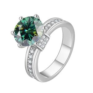 ナベスト 変色しない925スターリングシルバー 6爪VVSモアサナイトリング ロジウムメッキ 婚約指輪 結婚指輪 ジュエリーサプライヤー - Product Image 6