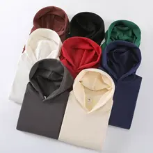 Fashion Heavyweight 480GSM 100% Cotton Unisex Hoodie Men's Thickened Fleece Drop Shoulder Basic Hoodie Custom Printing