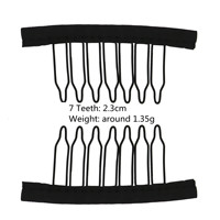 Peignes à Perruque Clips en Acier Inoxydable 3 à 7 Dents Personnalisés, Vente en Gros Très Demandée, pour Accessoire de Perruque Humaine Lace Front