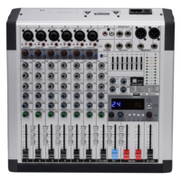 Console de mixage audio DJ professionnelle CrossTop RA-8 8 canaux avec communication filaire, réponse en fréquence 20 Hz-20 kHz, système audio Cam