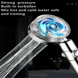 Nuovo 2022 rotazione ad alta pressione 360 gradi soffione rotante soffione doccia <span class=keywords><strong>con</strong></span> piccolo ventilatore Turbo soffione doccia abs - Product Image 2
