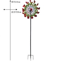 Ornements de jardin décor roulements à billes cinétique fleur vent spinner