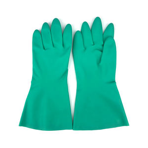 Gants en nitrile verts certifiés CE ANT5PPE, doublés en polaire, réutilisables, en caoutchouc pour le travail - Product Image 2