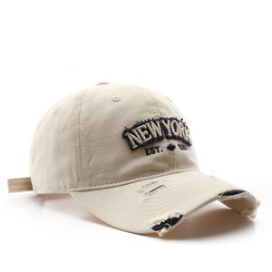 Streetwear Ripped Embroidered Hats Lightweight Waterproof Jersey Fabric Strategic Tears Intricate Threadwork for Maximum Style - Product Image 3