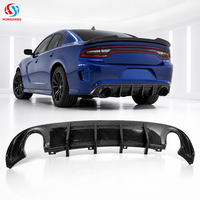 Diffuseur Arrière Honghang pour Dodge Charger 2015-2023, Diffuseur de Pare-Chocs Arrière à Échappement Quadruple en ABS Noir Mat