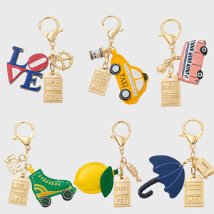 Porte-clés et breloques de sac à main en cuir double face, motif <span class=keywords><strong>taxi</strong></span> jaune de New <span class=keywords><strong>York</strong></span>, style sac fourre-tout, souvenir de <span class=keywords><strong>taxi</strong></span> de New <span class=keywords><strong>York</strong></span>, tendance JS - Product Image 1