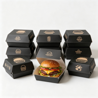 Boîte à hamburger en papier de qualité pour l'emballage avec impression de logo personnalisé