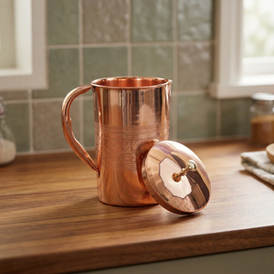 Elegant Exclusive Luxury Royal Copper Jug Shiny Polished Hammered Handmade Pure Copper <b>Large</b> Capacity for Office Travel Home Use - Product Image 4