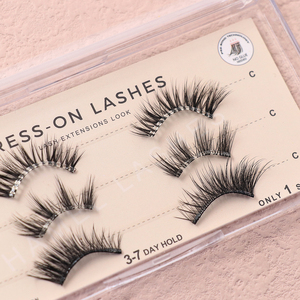 New Arrival Self Adhesive <strong>Half</strong> Band Eyelashes Handmade Press on Full Strip Eye <strong>Lashes</strong> Wholesale 5-7 Days Hold <strong>Lash</strong> Product - Product Image 1