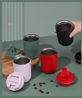Tasse à café miniature personnalisée avec logo, en acier inoxydable, pour le voyage et le bureau, avec couvercle