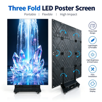 Écran d'affichage LED pliable haute résolution P1.86, écran publicitaire pliable en trois parties, signalétique intérieure, écran d'affichage publicitaire