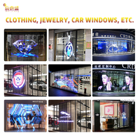 Affichage numérique ultra 3D pour publicité Mesh Shop Video Wall IP65 Flexible Transparent LED Screen Display Glass Window