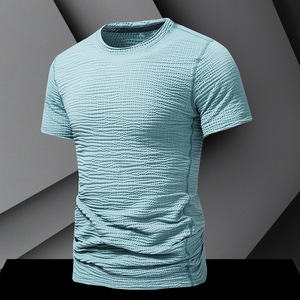 Nuova t-shirt a manica corta ad asciugatura rapida per il Fitness <span class=keywords><strong>abbigliamento</strong></span> sportivo top <span class=keywords><strong>stile</strong></span> <span class=keywords><strong>uomo</strong></span> manica corta - Product Image 4