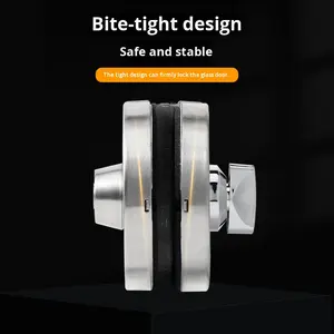 <span class=keywords><strong>Cerradura</strong></span> <span class=keywords><strong>para</strong></span> <span class=keywords><strong>Puerta</strong></span> de Vidrio de Edificio <span class=keywords><strong>para</strong></span> Puertas Corredizas Dobles, Sin Necesidad de Perforación, Diseño sin Marco, Instalación con Tornillos - Product Image 4