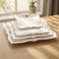 Assiettes à dîner carrées en plastique, vente en gros, 4 pièces, assiettes en plastique de mélamine