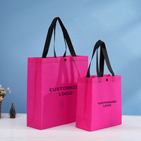 Sac fourre-tout en tissu non tissé laminé écologique avec logo personnalisé, pour vêtements, cadeaux, shopping, avec bouton caché
