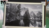 Tableau mural en toile Paysage Montagne enneigée Noir et Blanc, Affiche imprimée sur carton encadrée pour Décoration Intérieure
