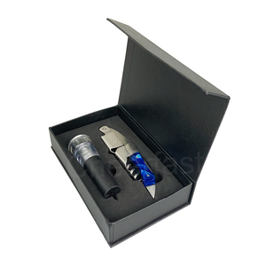 Bonito Set de Regalo de Sacacorchos de Acero Inoxidable para Camareros, Sacacorchos de Resina Azul Zafiro, Abridor de Botellas de Vino - Product Image 1