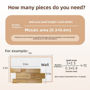 Mosaicos de Madera Auténtica de Roble Rojo para Paredes, Diseño Biófilo Inspirado en la Naturaleza, Superficies Interiores - Product Image 6