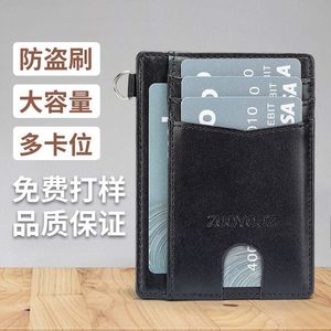 ZUOYOUZ Slim PU <b>Card</b> <b>Holder</b> With Zipper Multiple Slots Credit <b>Card</b> <b>Wallet</b> Everyday Use - Product Image 4