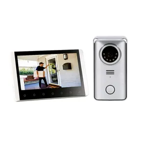Sistema de video portero de apartamento con cable, 2 unidades de 7  pulgadas, monitor táctil inalámbrico, sistema de timbre de video WiFi, kit  de