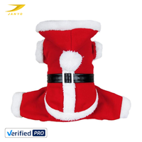 Costume de Noël pour chien Père Noël, sweat à capuche d'hiver doux et chaud avec ceinture, tenue mignonne pour chiens, vêtements de fête de Noël pour animaux de compagnie
