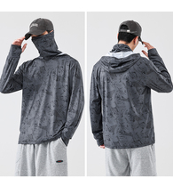 Camisa de pesca de manga larga personalizada de fábrica Upf 50 + ropa de secado rápido con capucha adultos camisas hombre