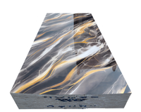 Feuille de marbre PVC à revêtement UV Panneau mural d'intérieur alternatif en marbre à haute brillance pour salle de bain