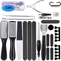 Kit de pédicure professionnel avec râpe et grattoir pour les pieds en plastique et acier inoxydable + personnalisable avec logo et outils