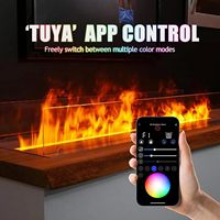 Cheminée électrique Kalsubo 800 mm avec effet de flamme 3D atomisée, plusieurs couleurs réglables, alimentation en eau automatique, contrôle par application mobile, pour la maison