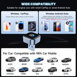 Android auto 2-in-1 USB Wireless CarPlay box <b>adapter</b> <b>plug</b> universal mini Wired Wireless BT WiFi Car play factory Wholesale - Product Image 6