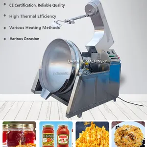 Industrielle elektrische Gas Dampf Planetary Rühren ummantelt Popcorn Marmelade Sauce Karamell Curry Biryani Kochkessel Topf mit Mixer