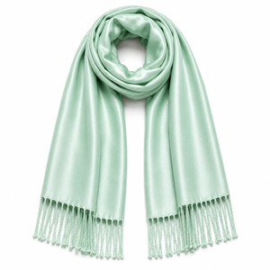 Chal de Pashmina de Satén Viscosa Multicolor, Suave y Cálido, con Flecos, para Mujer, para Viajes y Uso Diario en Invierno - Product Image 4