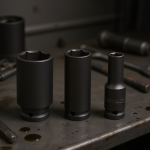 Jeu de douilles à chocs longues Fervi, 3 pièces, 10 mm, 12 mm, 14 mm, outil à embout profond - Product Image 3