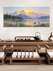 Dipinto a Olio su Tela di Rizhao Jinshan, Stile Francese Semplice con Vista sul <span class=keywords><strong>Lago</strong></span>, Impermeabile ed Ecologico per Interni - Product Image 4