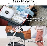Réveil portable à piles avec bruit blanc. Vibre, Aide au sommeil, Convient pour chambre/voyage, Aide aux malentendants