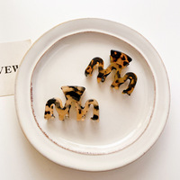 Pince à cheveux en acétate géométrique pour femmes et filles, forme M, Grain léopard, queue de cheval, accessoires pour cheveux, 6cm x 4cm, 1 pièce